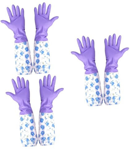 3 Paar Lange Stulpenhandschuhe Reinigungshandschuh Küchenzubehör Haushaltshandschuh Lange Ärmel Handschuhe/658