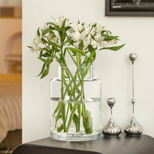 Clear Glass Vases Flower Vases for Centerpieces 9 Large Glass Cylinder Vase for Home Wedding Party Events Office Entryway Décor (Transparent)