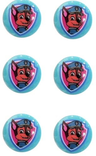 CMM COMERCIAL MERCERA – 6x Paw Patrol Chase Kinderknöpfe zum Annähen | Knöpfe für Kinderkleidung, Hosen & Jacken | Babyknöpfe für Jungen | DIY Nähprojekte & Basteln