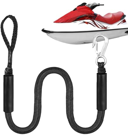 Corde d'amarrage pour Bateau, Fixation, Ligne d'amarrage élastique réglable de 4 Pieds | Ligne tressée résistante, Corde Marine pour Ski, Ski Nautique, Kayak, Jeux Marins,