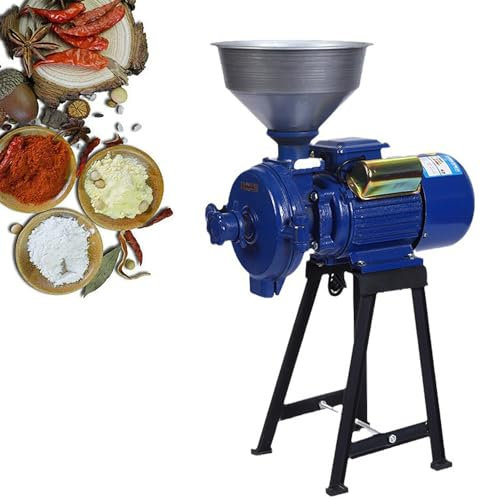 Molino de molienda, Molino eléctrico de Granos, 3500 W, Molinos de Cereales Secos, arroz, café, Trigo y maíz con Embudo, máquina de Polvo para moler Granos (A)