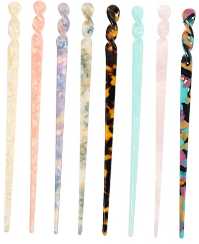 WEKADRIN 8pcs Hair Curler Hair Sticks for Women Girls and Chopstick for Daily Use