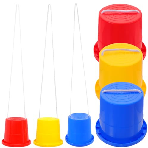 KOMBIUDA 3Pairs Balancing Stilts Plastic Walking Cups Balancing Steppers for Balance Training Outdoor Stilts Walking Activities Birthday Playground Game Party Favor