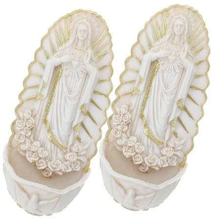 Amosfun 2pezzi Aquasantiera Da Parete Guadalupe Decorativa Per Acquasantiera Cattolica Acquasantiera Per Casa Decorazione Da Parete Per Chiesa