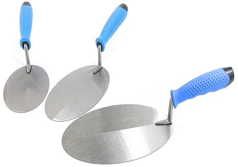 Stainless Steel Mud Boards Trowel Set for Bricklaying & Plastering with Ergonomic Handle Easy Cleaning Smoothing Mortar