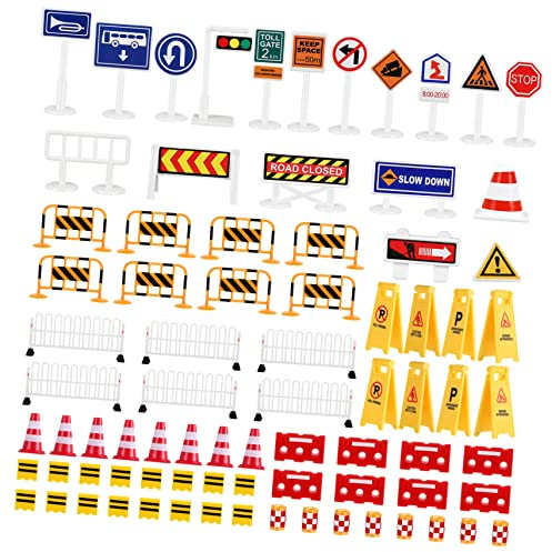 INOOMP Ensemble de Panneaux de Signalisation pour Garçon et Filles Jouets Éducatifs en Plastique Modèles de Circulation Décor de Fête Activités Pédagogiques 10 Pièces