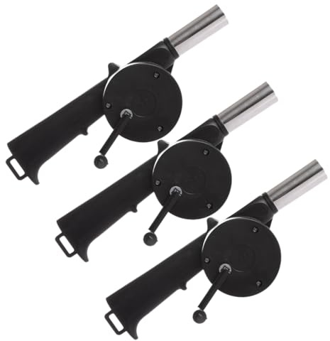 Toyvian 3pcs Portable Hand Blower Metal Plastic Black Outdoor