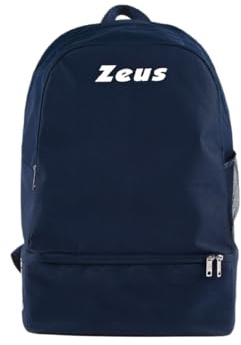 Zaino Start per Zeus Sport Tasca Principale Relax Allenamento Fitness Palestra Borsone Zaini Zainetti Scomparto Inferiore Boxe Calcio Calcetto Fondo Rigido (Blu, H 50 x L 33 x P 23 cm)