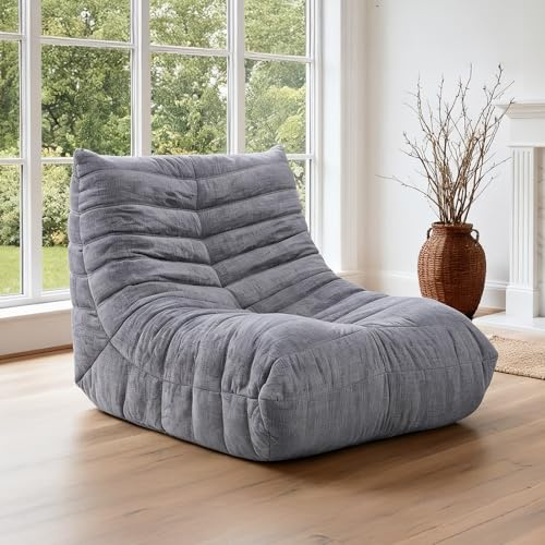 HealthRelife Sitzsack im Togo-Stil mit Memory-Schaum, Bean Bag Bodensofa | Komprimierter Schaumstoffsessel,Boneless Sofa,Bodenstuhl mit Rückenlehne