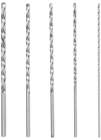 Long Wood Drill Bits, 150 mm High-Speed Steel Long Drill Bits Wood, 2mm 3mm 3.5mm 4mm 5mm Hardness Spiral Wood Drill Bit Straight Shank Set for Drilling Tool