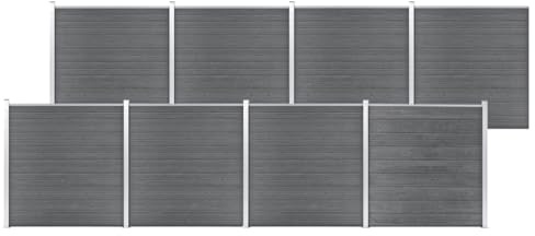 Gartenzaun WPC 1391x186 cm Grau, Robuste Holz-Kunststoff-Verbundplatten, Sichtschutz für Garten & Hof, Langlebig & Fäulnisresistent, Einfache Montage, Outdoor-Sichtschutzzaun