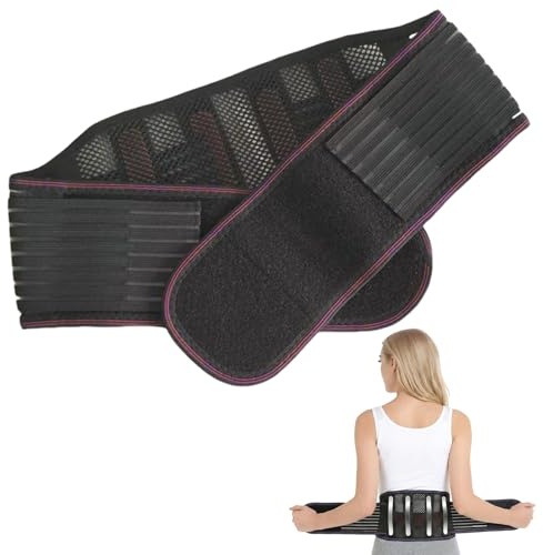 Fascia Lombare Supporto Schiena Regolabile per Uomo e Donna, Fascia Elastica Lombare Ortopedica per Mal Di Schiena Super Traspirante XL 80-95kg