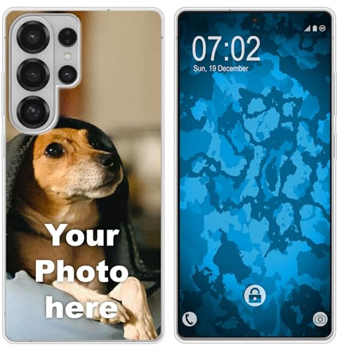 PhoneNatic personalisierte Handyhülle für Samsung Galaxy S26 Ultra Custom Case transparent zum selbst gestalten mit eigenem Foto Bild Text individuell