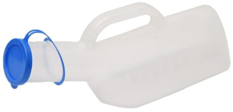 LALADEFIEE Urinoir pour Hommes 1000ml en Plastique Couvercle, Pot de Chambre pour Personnes Âgées et Garçon et Filles, Grosse Capacité, Urinoir Portable Hygiénique pour Usage Nocturne