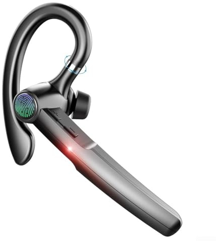 Auriculares inalámbricos con micrófono, micrófonos con cancelación de ruido de traducción IA, estilo de gancho giratorio para llamadas o reuniones (negro)