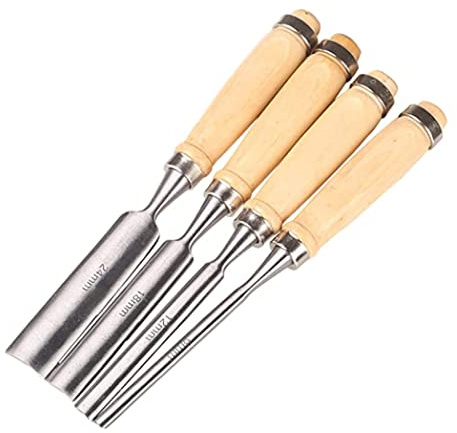 gouged, Half-Round Chisel Woodworking Chisel Carved Woodworking Cutter Tool Set Half-Circle Inner Cutter Set of 4