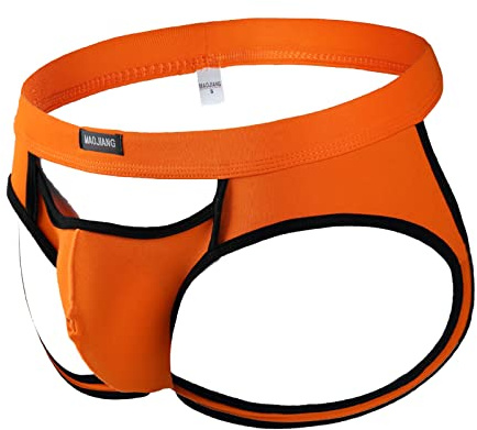 Generisk jockstrap för män, atletisk supporter för män, sexig jockstrap herrunderkläder, underkläder, män, onepiece, apelsin, S