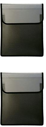 VELOFLEX Heftbox Velobag Ordnungsmappe A4, Klettverschluss (Schwarz, 2X Heftebox)