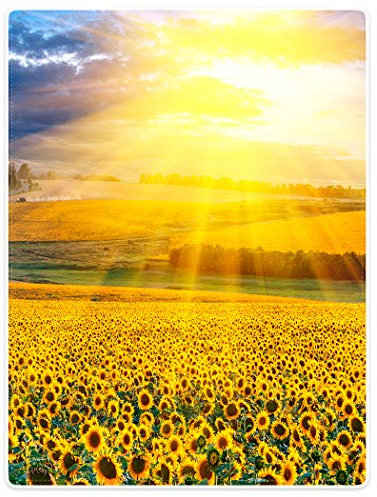 YISUMEI Decke 150x200 cm Kuscheldecken Sanft Flanell Weich Fleecedecke Sonnenblume, Bestehend Aus Ozean,Gelb