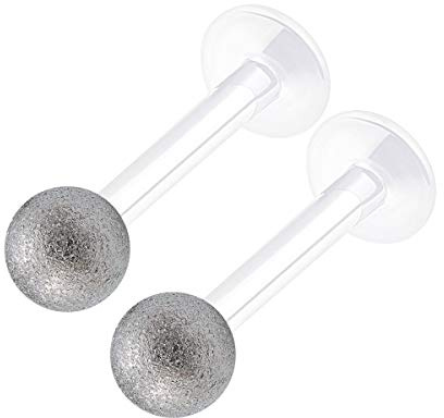 KJM FASHION 2 STK Flexi Labret 1,2mm 16g Ohrringe Piercing Schmuck
