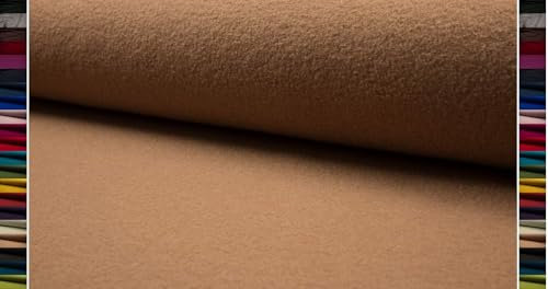 StoffBook CAMEL HOCHWERTIG LODEN KOCHWOLLE 100% SCHURWOLLE STRICKLODEN WOLLSTOFF WOLLWALK, E047