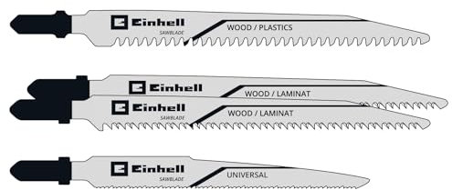 Einhell - Set di 4 lame per seghetti alternativi (albero a T, per legno e metallo, accessori per seghetti alternativi, ideale per dispositivi a batteria)