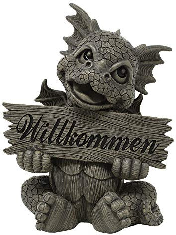 Gartendrache Welcome - Garten, Figur, Willkommen