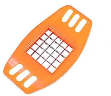 Potatoes Cutter Potatoes Fruit Vegetable Cutter Chipper Manual French Fry Cutter with Stainless Steel Blade(Orange)