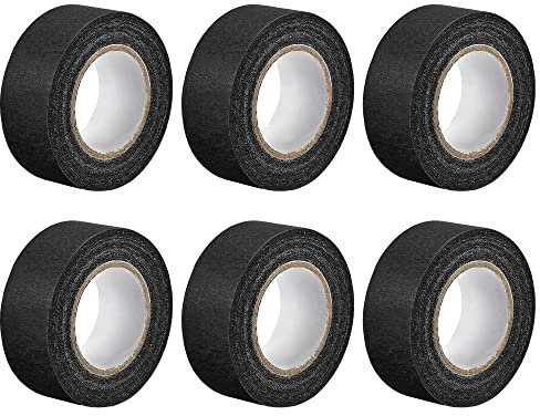 sourcing map 20m x 25mm Krepppapier Klebeband Schwarz, 6 Rollen Universal Maler Kreppband Selbstklebend Malerkrepp Abklebeband für Malerarbeiten Dekoration zum Streichen Lackieren Renovieren