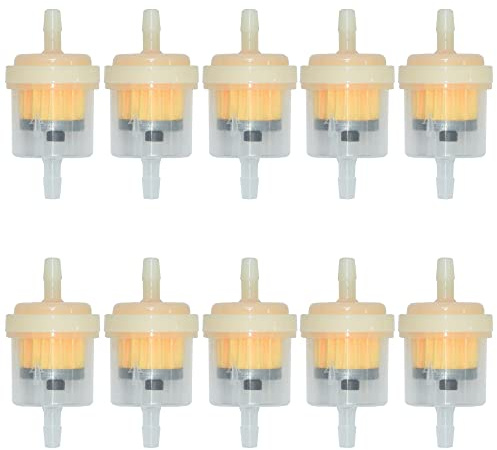 Universal Gas Inline Fuel Filters with Magnet 3/16 Inch (Pack of 10)