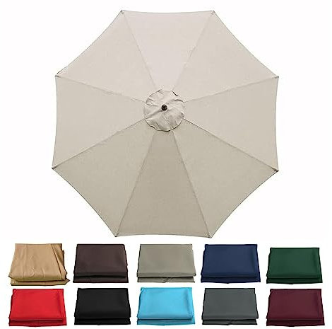 LTSRLL Toile De Rechange pour Parasol Deporte, Parasol De Rechange pour Dessus De Parapluie À Cadre À 6/8 Baleines (auvent Uniquement)(Size:Beige 3m 8 Ribs)