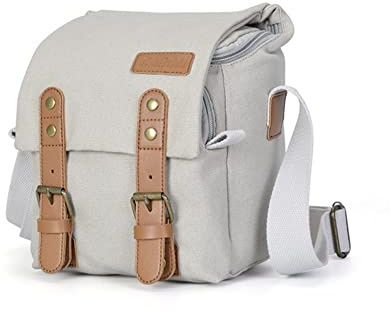 AFGRAPHIC Retro grå kanvas kamera axelväska vattentät stöldsäker sling väska crossbody väska för Hasselblad X1D II 50C 50MP medelformat spegellös kamera med XCD 45 mm f/4,0 P-lins, Grå, Axelväska