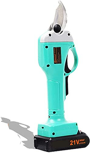 Tijeras de podar eléctricas, 0-30 mm con Luces LED de batería Recargable, Tijeras cortadoras de Ramas de árboles inalámbricas Profesionales-Amarillo (Azul)