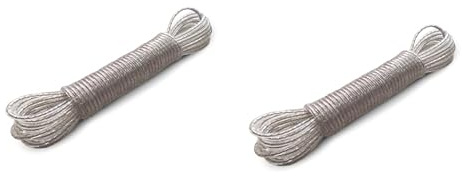 Cuerda tendedero Exterior, Cuerda Tender Ropa Exterior con núcleo de Acero, Cuerda de Acero plastificado Varias Medidas a Elegir, Cuerda tendedero Acero plastificado (2 Unidades 4mm x 10metros)
