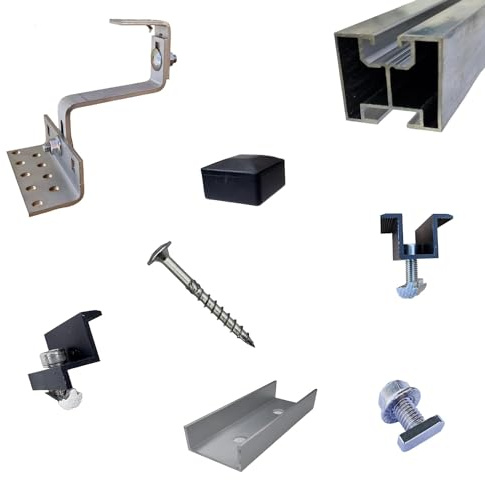 SET 2x PV-Module 30 mm Schwarz, Photovoltaik, Dachhalterung, Befestigung, Halter, Halterung, Solarmodulhalterung, Aufständerung, PV Halter, Ziegeldach 0%