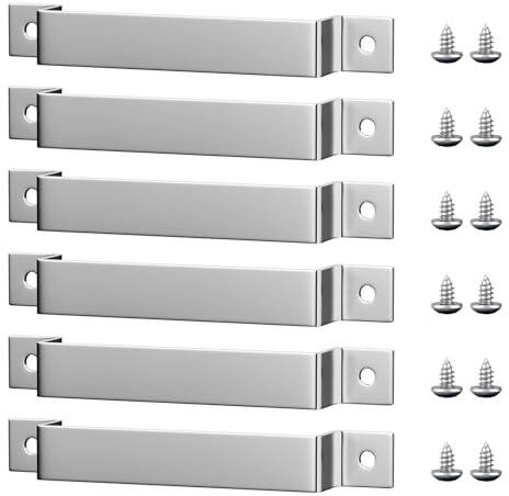 Tape Measure Clip Tape Measure Holder Bench Belt Universal Tool with Screws Stainless Steel Tool Hanger Storage Dock for Mount Drill Power Tape Measures and Belt Clips (6 Pcs, Silver)