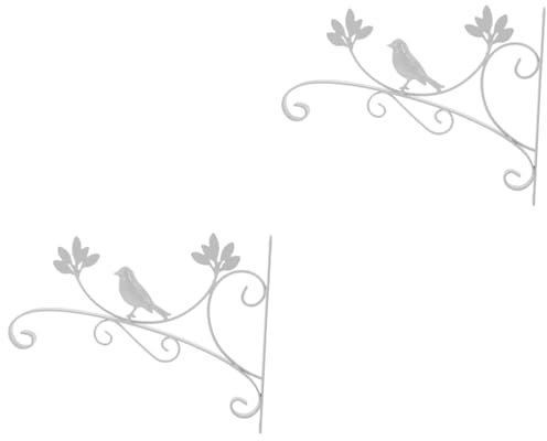 Milisten 2stücke Hängender Blumenständer Aus Eisen Robuster Wandhalter Für Blumentöpfe Für Balkon Und Innenräume Elegantes Design Weiß Hochbelastbare Rostfreie Konstruktion