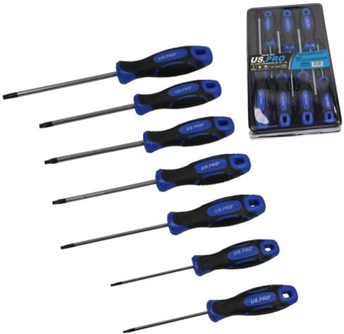 US Pro Juego de 7 destornilladores magnéticos Torx Star TRX T8 a T30