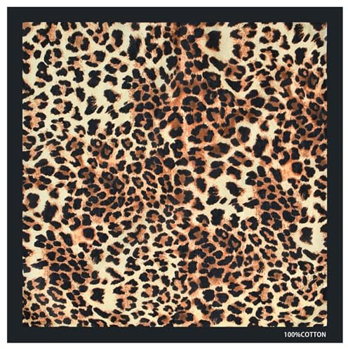 DINSOAVR Schals und Schals, 53,3 cm, Leopardenmuster, Bandana, Kopftuch, Turbane, für Damen, Herren, Straßenturbane, Unisex, Kopftuch