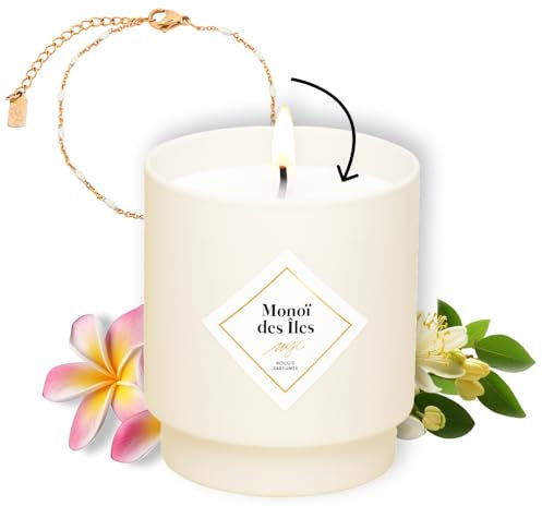 MY JOLIE CANDLE - Monoi des Iles Bracelet Or et Perles Beige Les Essentielles 45H
