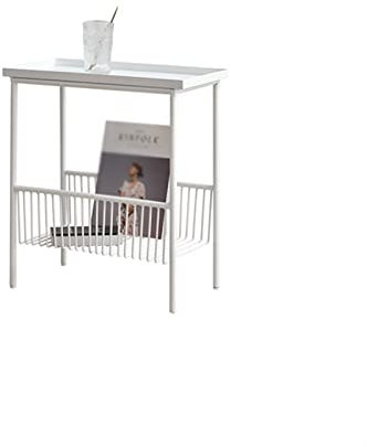 CCYENG Beistelltisch Rechteckiger Beistelltisch Zuhause Wohnzimmer Sofa Seite 2-lagiger Beistelltisch Bürodekoration Aufbewahrung Kleiner Couchtisch Schlafzimmer Metall Nachttisch Beistel
