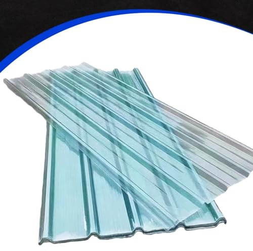 Lot de 12 panneaux en fibre de verre avec protection UV pour isolation thermique, revêtement mural, panneaux de toit profilés pour serres (12 pièces, 0,9 x 2 m)