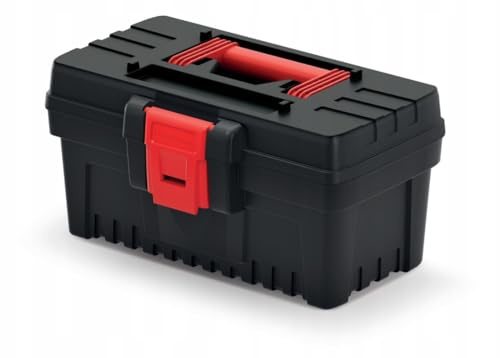 Kistenberg KDR3020N Werkzeugkoffer, ergonomischer Griff, langlebige Polymer-Mischung, 30 cm, Schwarz und Rot