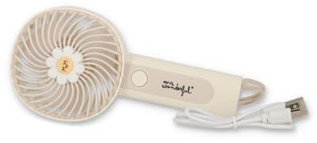 Mr.Wonderful - Mini ventaglio portatile - Margherita rosa - Piccolo ventaglio a 3 velocità - Caricatore incluso - Ideale da portare in borsa