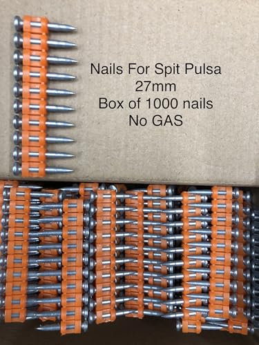 27mm Collated Nails for Spit Pulsa Nail Guns, Pack of 1000