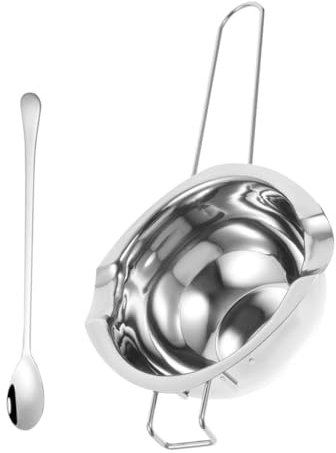 HOMSFOU Chocolate Melting Pot Cheese Melting Bowl for Baking and Cooking Stainless Steel Spoon for Household Use