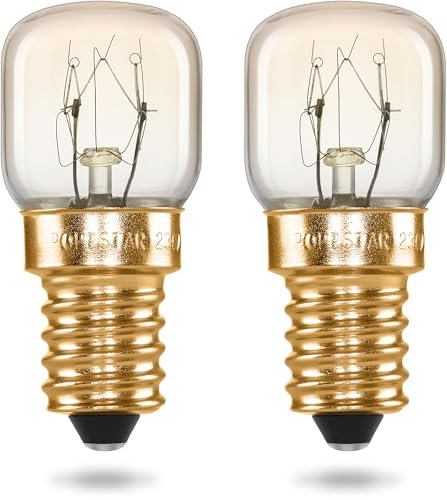 POPPSTAR Ampoule de four E14 40W résistante à la chaleur jusqu'à 300 degrés (2700K blanc chaud, 430lm, 45x75mm), pack de 2