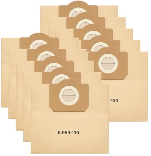 Kelav 10 Pezzi Sacchetti Aspirapolvere per Kärcher WD3 6.959-130.0, Uso Asciutto e Bagnato Sacchetto Antipolvere per Kärcher WD3 A2204 MV3