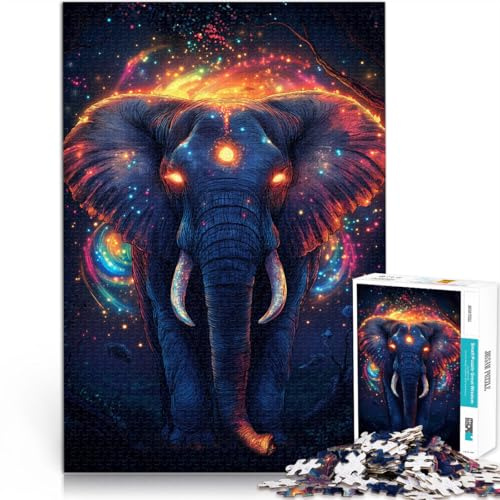 Puzzles pour Adultes 1000 pièces Éléphant Magique Fabriqué en Carton pour Les 14 Ans et Plus Jeu de défi Unique Jeux de Famille Cadeaux de Noël et d'anniversaire。Taille：38x52cm/14.96x20.47pouce