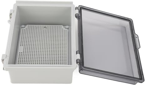 Boîte de Dérivation Étanche IP67, Boîte Électrique Extérieur avec Couvercle Transparent, Support de Montage et Raccord Étanche, 22×17×11cm pour Jardins, Terrasses